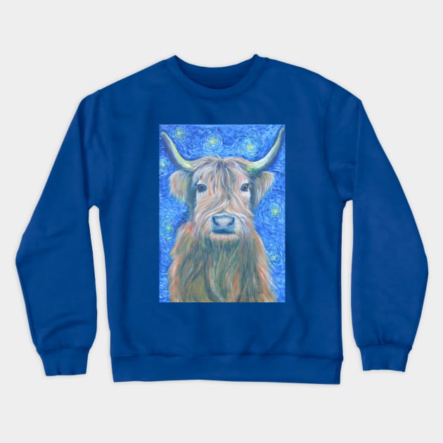 Starry Night Coo Crewneck Sweatshirt by TimeTravellers